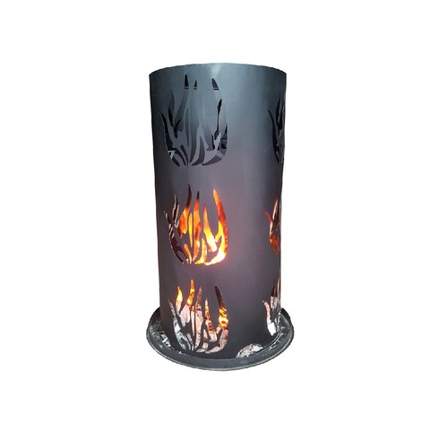 Feuersäule mit feuerrost und - mit,