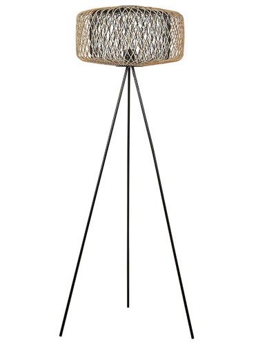 Stehlampe aus bambus mit - stehlampe,