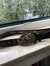 Diesel leather belt with large vintage buckle – Y2K Rock Streetwear