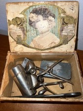 antik SET  Barber Haarschneidemaschinen Schere + Zigarrenbox Flor Fina Colorado
