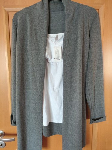 Cardigan grau weiß mama - grau/weiß, be