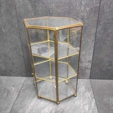 Kleine Vitrinen Sechseckig Glas Messing Ca. 26,5cm Vintage Schrank 