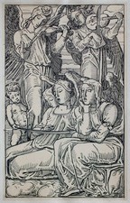 Wilhelm Wohlgemuth Engel Putten Musik Gesang Kreis Hans von Marées Tusche 20 Jhd