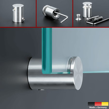 4 x Spiegelhalter Edelstahl