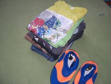 15 Tlg. Kinder Bekleidungspaket Junge  T-Shirts+ Antirutschschuhe Gr.116/122