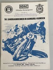 Programmheft Sandbahnrennen Hamburg-Farmsen 1982  Sandbahn Speedway Rennprogramm