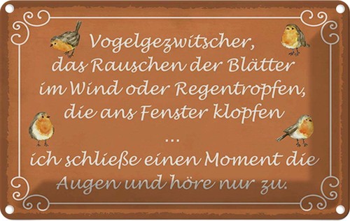 Blechschild 12x18 - , cm