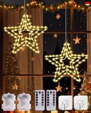  LED Weihnachtsdeko Stern Fenster Beleuchtet mit Timer & 