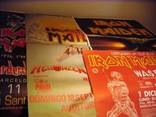IRON MAIDEN ORIGINAL POSTER x 5 SPANISH TOUR  1986-88-03-06 Metallica Wasp