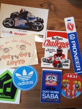 8 alte Aufkleber Sticker Der 1980'er Jahre Unbenutzt Aus Sammlung 