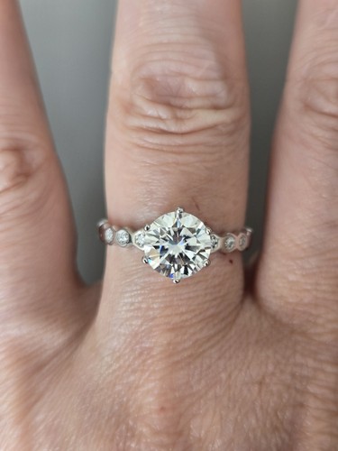 Runder moissanit ring - runder,
