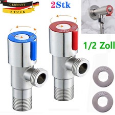 2 Stk Eckventil Eckhahn 1/2 Zoll Eckventil Mit Selbstdichtend Kombi Edelstahl DE