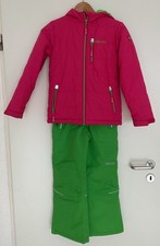 Trollkids Skijacke mit Skihose Mädchen grün / pink Gr. 140