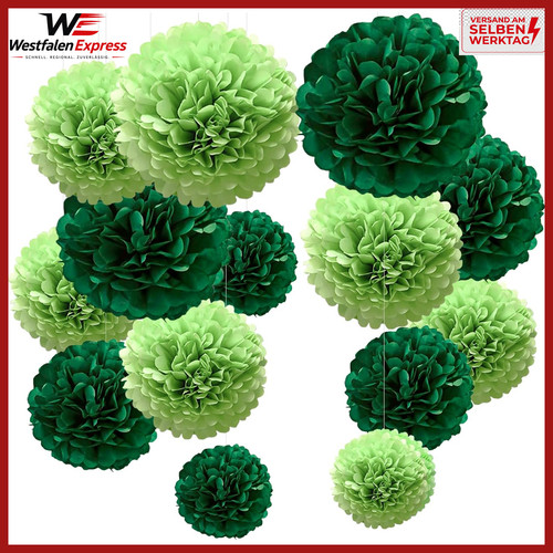 Deko pompons grün - pompons, stück