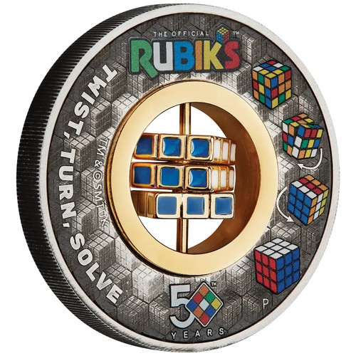 Silbermünze rubik würfel - rubik's®,