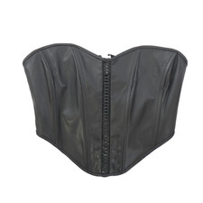 Schwarzes Korsett Top Bustier Gothic Vegan Leder Herzausschnitt Social Tourist XS Neu mit Etikett