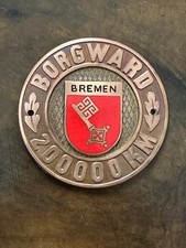 Alte Borgward 200000 km Plakette Bremen Emaille Badge  Medaille .