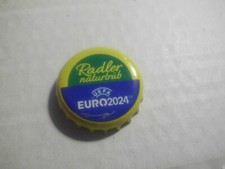 Gebrauchter, gelber Kronkorken von Bitburger: Radler naturtrüb EURO2024: QR-Code