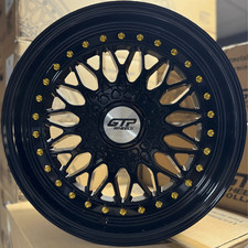 GTP WHEELS 072 FLOW FORMING 7,0x16" 4x100/108 ET35 73.1 SCHWARZ (GOLDENE NIETEN)