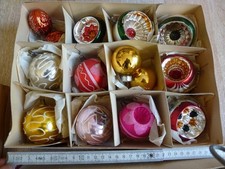 K2 /  5 tolle sehr alte Christbaumkugeln Lauscha Reflexkugeln bunt + weitere