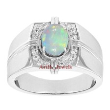 Natürlich Feuer Opal & Cz Mit