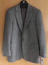 Odermark Finest Sakko 100% Wolle Gr. 50 Fischgrat Farbe Grau-Olive •