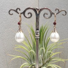 Granat Muschelperle Ohrringe