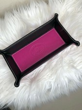 Leder Made in Italy Taschenleerer pink /schwarz Lederschale Ablageschale 