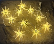 NEU* LUMIDA Xmas LED-Lichterkette 10 Deko-Sterne  Timer (1342)