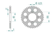 Kettenrad Alu 41-Zähne 520-Teilung für Beta Rev3 270 Bj. 2004-2008