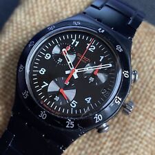 gut erhaltener Swatch Irony Alu Chrono ... BLACK 'N' RED ... YCB4008AG