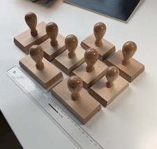 Stempelholz 9 Stk. leere blanko DIY Holz Stempel 10 cm 50 mm rund Lino Print