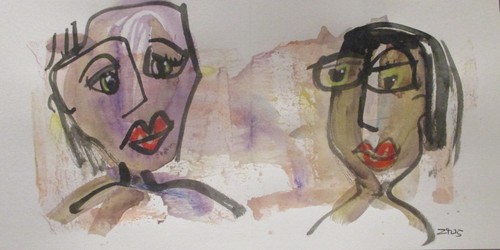 Zeichnung frauen portraits - zeichnung,