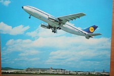 AK Airliner Postcard FLUGHAFEN FRANKFURT Lufthansa A300