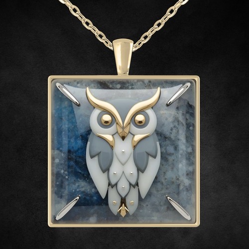 Halskette kette mit - kette, eule
