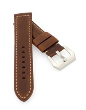 Rindleder Vintage Uhrenband mit Tubes Modell Gusto mocca 26 mm komp. Panerai