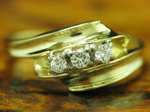14kt 585 bicolor - ring, mit