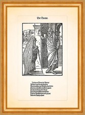 Der Doctor Der Arzt Medicus Arznei Rezept Harn Holzschnitt Stände 011 Gerahmt