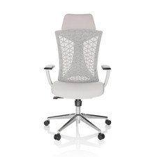 hjh OFFICE Bürostuhl Drehstuhl FALEO W Netzstoff Stoff grau Stuhl Möbel 