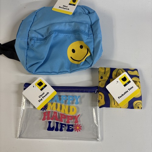 Mini backpack blue smiley - blue,