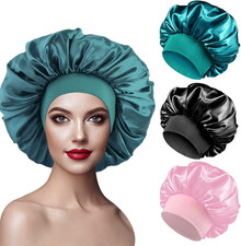 Seidenhaube Schlafhaube Satin elastisch weiche Bonnet Sleep Cap für Damen Nacht