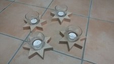 4x Teelichthalter Stern mit