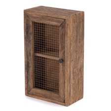 WANDREGAL "FILO"  | Draht / Holz, 50x30 cm (HxB) | Wandschrank, Holzschrank