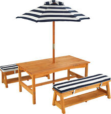 KidKraft Gartentisch Bänke Sitzkissen Sonnenschirm - Zustand Sehr Gut