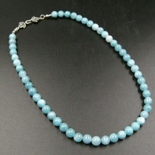 BAILYSBEADS edle Larimar Halskette Kette D-8mm 47cm Hakenverschluss NL106