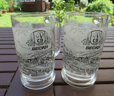 ? 2 alte Henkelgläser, Brauerei Beckh Pforzheim, Bierkrug, Bierglas RAR?