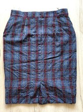 Business bleistiftrock Midi Rock kariert Schottenrock Gehschlitz vorne Gr. 46