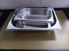 3 x GN Behälter Edelstahl @ 2x GN 1/4  + 1 x GN 1/2 @ jeweils 60 mm tief