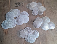 Capiz Muschelscheiben Perlmutt Rund Girlande Basteln Cremeweiß Ethno Motiv 40 St