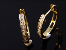 585 gold creolen mini diamant - 585,